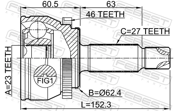 Joint Kit, drive shaft 2210-SOULB2A46