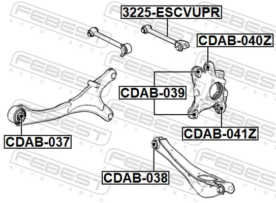 FEBEST CDAB-037 Mounting, control/trailing arm