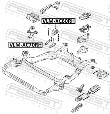 Mounting, engine VLM-XC60RH