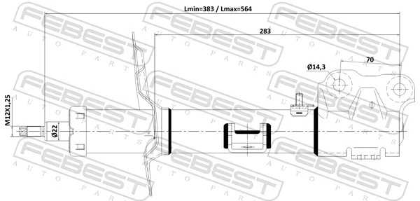 FEBEST 04110-006FR Shock Absorber