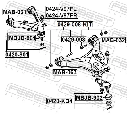 Camber Correction Screw Set 0429-008-KIT