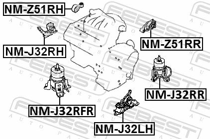 FEBEST NM-Z51RR Mounting, engine