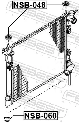 Mounting, radiator NSB-048