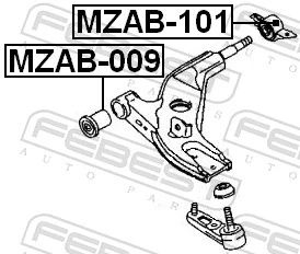 Mounting, control/trailing arm MZAB-101