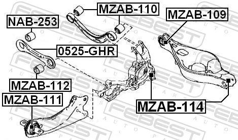Mounting, control/trailing arm MZAB-112