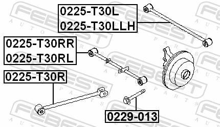 Control/Trailing Arm, wheel suspension 0225-T30RR