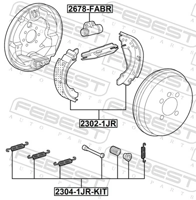 Accessory Kit, parking brake shoes 2304-1JR-KIT