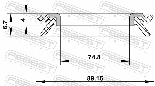 Seal Ring, wheel hub 95BCY-88750407X
