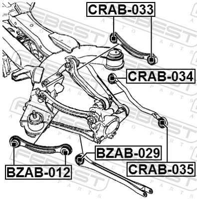 Mounting, control/trailing arm CRAB-034