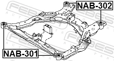 FEBEST NAB-301 Bushing, axle beam
