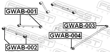 Mounting, control/trailing arm GWAB-001