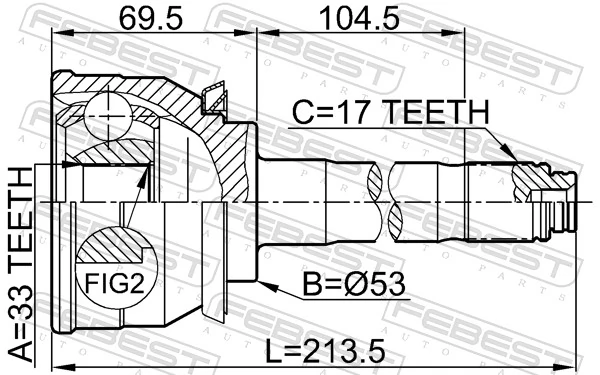 Joint Kit, drive shaft 0610-007