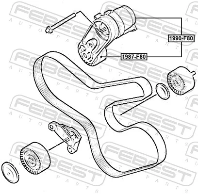Tensioner Pulley, V-ribbed belt 1987-F80