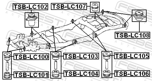 FEBEST TSB-LC108 Mounting, vehicle frame