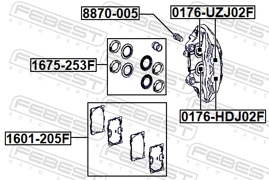 Repair Kit, brake caliper 1675-253F