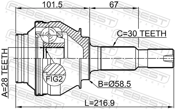 FEBEST 0110-GRX133R Joint Kit, drive shaft