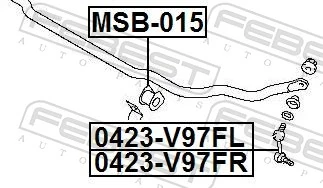 Mounting, stabiliser bar MSB-015