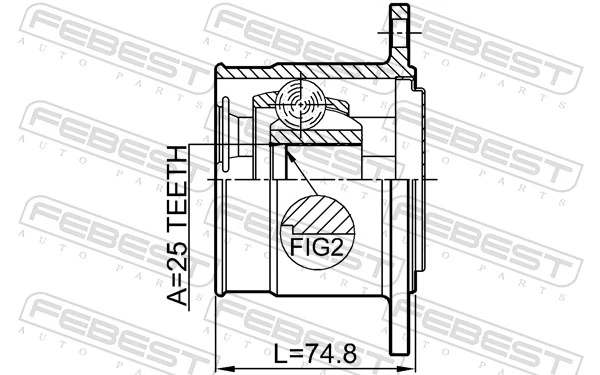 FEBEST 1211-TERD4RH Joint Kit, drive shaft