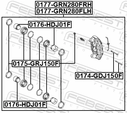 Repair Kit, brake caliper 0175-GRJ150F