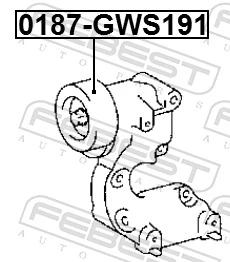 FEBEST 0187-GWS191 Tensioner Pulley, V-ribbed belt