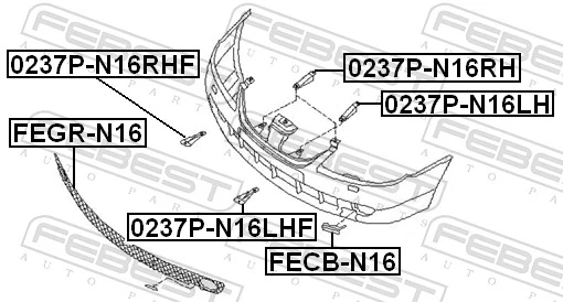 FEBEST FECB-N16 Flap, tow hook