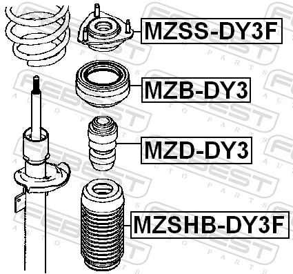 Protective Cap/Bellow, shock absorber MZSHB-DY3F