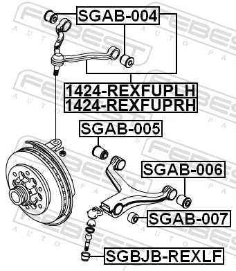 Control/Trailing Arm, wheel suspension 1424-REXFUPLH