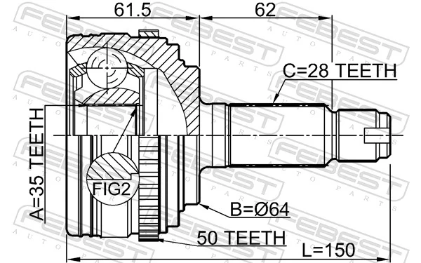 Joint Kit, drive shaft 0310-RBA50