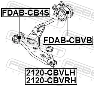 Mounting, control/trailing arm FDAB-CBVB