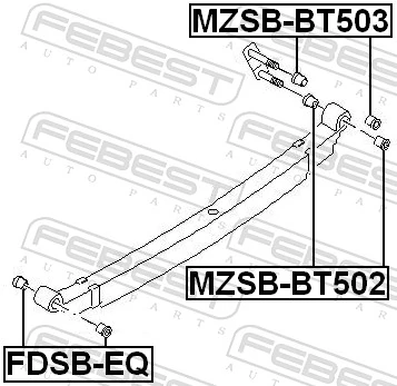 FEBEST FDSB-EQ Bushing, leaf spring