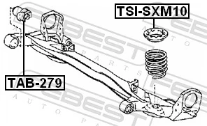 FEBEST TAB-279 Bushing, axle beam