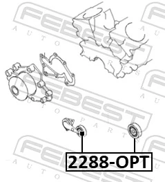 Deflection/Guide Pulley, V-ribbed belt 2288-OPT