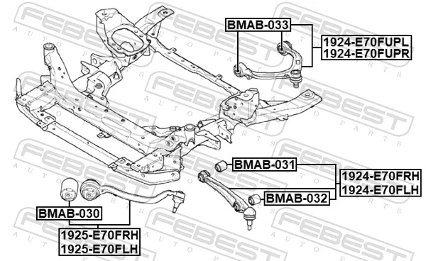 Mounting, control/trailing arm BMAB-031