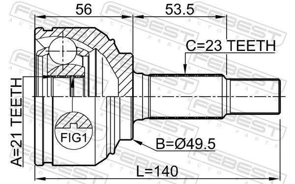 FEBEST 0210-K12 Joint Kit, drive shaft