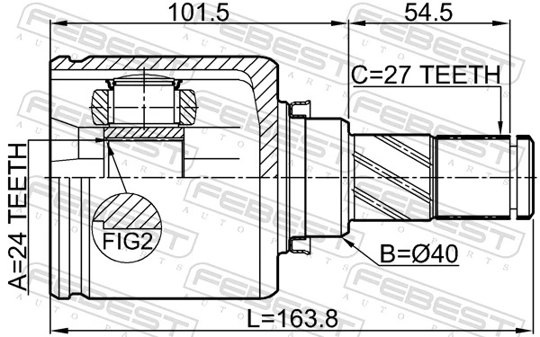 FEBEST 0211-J32MR20LH Joint Kit, drive shaft