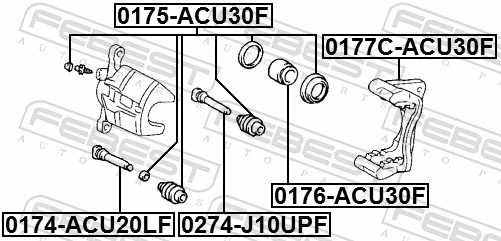 Repair Kit, brake caliper 0175-ACU30F