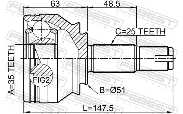 Joint Kit, drive shaft 1810-Z16