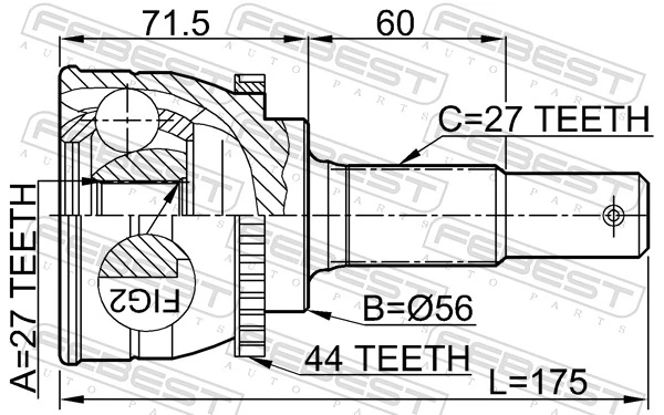 FEBEST 0210-C24A44 Joint Kit, drive shaft
