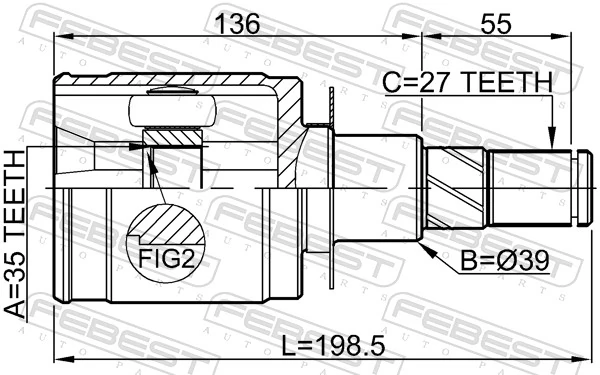 Joint Kit, drive shaft 0211-D40AT