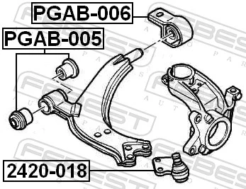 Mounting, control/trailing arm PGAB-006