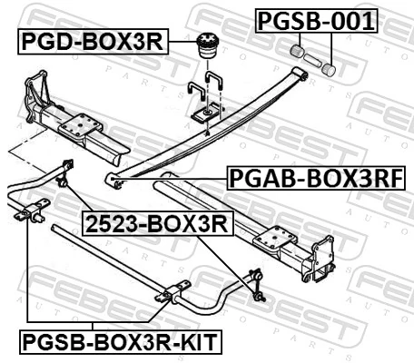 Repair Kit, stabiliser bush PGSB-BOX3R-KIT