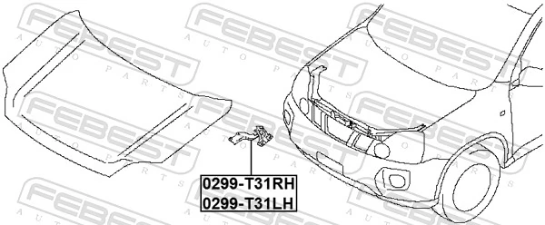 FEBEST 0299-T31RH Hinge, bonnet