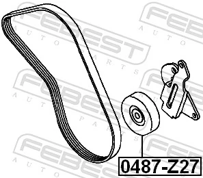 FEBEST 0487-Z27 Tensioner Pulley, V-ribbed belt