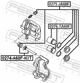 Guide Bolt, brake caliper 0274-A60F-KIT