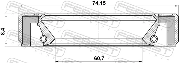 FEBEST 95GBY-62740808R Shaft Seal, drive shaft