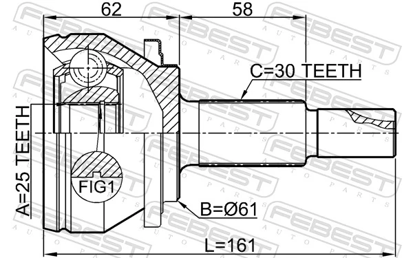 FEBEST 0110-AUR20 Joint Kit, drive shaft
