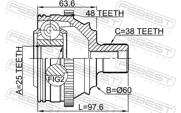 FEBEST 2310-TRSYNA48 Joint Kit, drive shaft