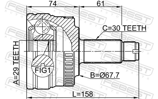 Joint Kit, drive shaft 2910-RRIIIR