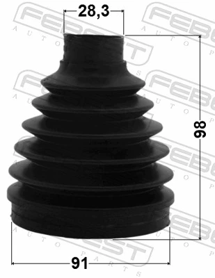 Bellow, drive shaft 1615P-164FLH