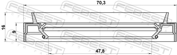 FEBEST 95JEZ-50700916L Shaft Seal, drive shaft